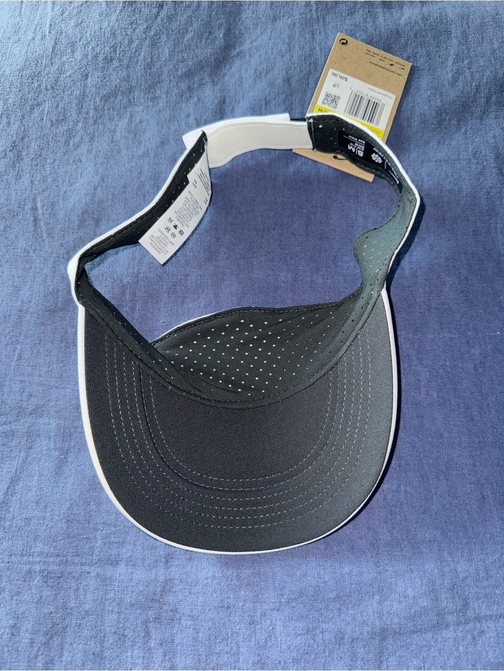 NWT UNISEX AUTHENTIC NIKE DRIFIT ACE VISOR WHITE SIZE SM - Picture 2 of 4